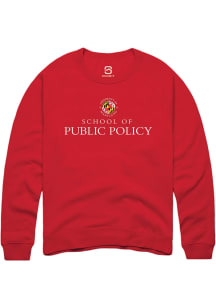 Summit Sportswear Maryland Terrapins Mens Red School of Public Policy Long Sleeve Crew Sweatshirt