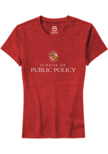 Summit Sportswear Maryland Terrapins Womens Red School of Public Policy Short Sleeve T-Shirt