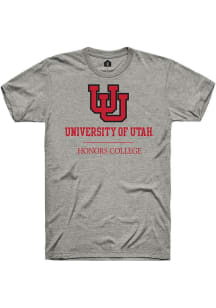 Rally Utah Utes Grey Honors College Short Sleeve T Shirt