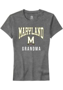Summit Sportswear Maryland Terrapins Womens Grey Grandma Short Sleeve T-Shirt
