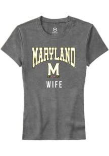 Summit Sportswear Maryland Terrapins Womens Grey Wife Short Sleeve T-Shirt