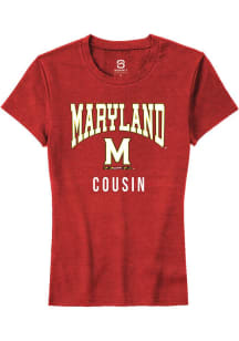 Summit Sportswear Maryland Terrapins Womens Red Cousin Short Sleeve T-Shirt