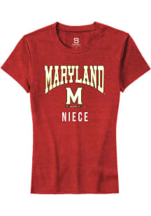 Summit Sportswear Maryland Terrapins Womens Red Niece Short Sleeve T-Shirt