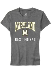 Summit Sportswear Maryland Terrapins Womens Grey Best Friend Short Sleeve T-Shirt