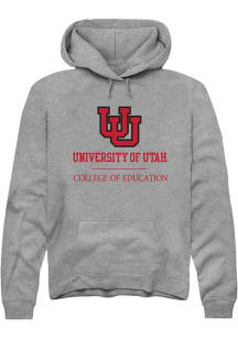 Rally Utah Utes Mens Grey College of Education Long Sleeve Hoodie