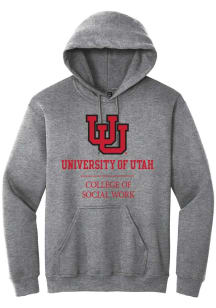 Summit Sportswear Utah Utes Mens Grey College of Social Work Long Sleeve Hoodie