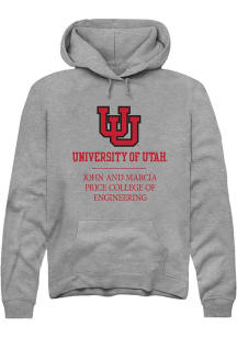 Rally Utah Utes Mens Grey John and Marcia Price College of Engineering Long Sleeve Hoodie