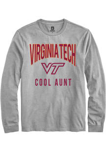 Summit Sportswear Virginia Tech Hokies Grey Cool Aunt Swirl Long Sleeve T Shirt