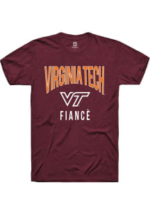 Summit Sportswear Virginia Tech Hokies Maroon Fiancé Swirl Short Sleeve T Shirt