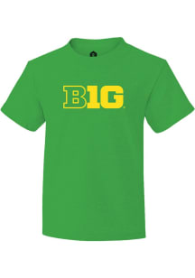Rally Big Ten Youth Green Primary Logo Short Sleeve T-Shirt