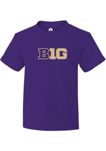 Rally Big Ten Youth Purple Primary Logo Short Sleeve T-Shirt