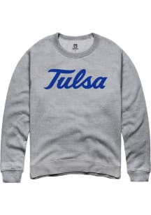 Summit Sportswear Tulsa Golden Hurricane Mens Grey Alt Logo Long Sleeve Crew Sweatshirt