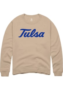 Summit Sportswear Tulsa Golden Hurricane Mens White Alt Logo Long Sleeve Crew Sweatshirt