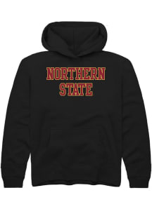 Rally Northern State Wolves Youth Black Straight Block Long Sleeve Hoodie