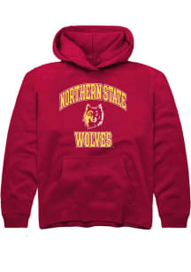 Rally Northern State Wolves Youth Cardinal No 1 Primary Long Sleeve Hoodie