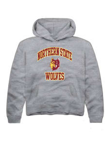 Rally Northern State Wolves Youth Grey No 1 Neutral Long Sleeve Hoodie