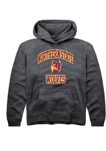 Rally Northern State Wolves Youth Grey No 1 Neutral Long Sleeve Hoodie