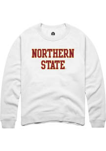 Rally Northern State Wolves Mens White Straight Block Long Sleeve Crew Sweatshirt