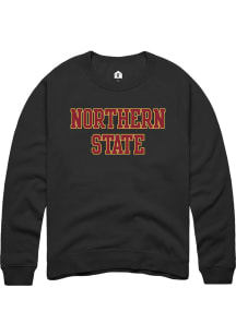 Rally Northern State Wolves Mens Black Straight Block Long Sleeve Crew Sweatshirt
