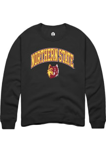 Rally Northern State Wolves Mens Black Arch Logo Long Sleeve Crew Sweatshirt