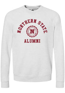 Rally Northern State Wolves Mens Ash Alumni Arch Long Sleeve Crew Sweatshirt
