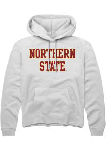 Rally Northern State Wolves Mens White Straight Block Long Sleeve Hoodie