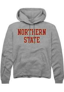 Rally Northern State Wolves Mens Grey Straight Block Long Sleeve Hoodie