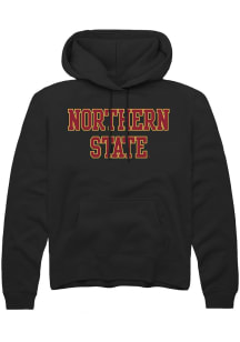 Rally Northern State Wolves Mens Black Straight Block Long Sleeve Hoodie