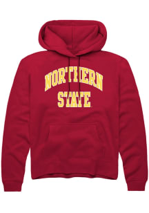 Rally Northern State Wolves Mens Cardinal Arch Stack Long Sleeve Hoodie