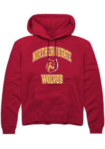 Rally Northern State Wolves Mens Cardinal No 1 Primary Long Sleeve Hoodie