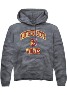 Rally Northern State Wolves Mens Grey No 1 Neutral Long Sleeve Hoodie