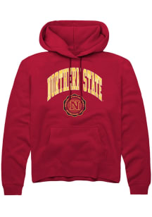 Rally Northern State Wolves Mens Cardinal Arch Seal Long Sleeve Hoodie