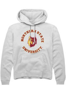 Rally Northern State Wolves Mens White Circle Long Sleeve Hoodie