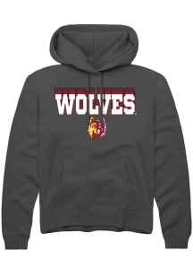 Rally Northern State Wolves Mens Black Repeat Logo Long Sleeve Hoodie