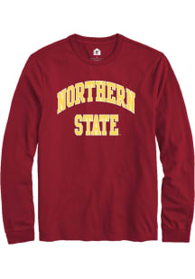 Rally Northern State Wolves Cardinal Arch Stack Long Sleeve T Shirt