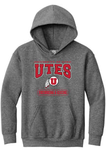 Summit Sportswear Utah Utes Youth Grey Swim and Dive Long Sleeve Hoodie