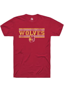 Rally Northern State Wolves Cardinal Chant Bars Short Sleeve T Shirt