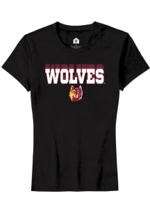 Rally Northern State Wolves Womens Black Repeat Short Sleeve T-Shirt