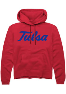 Summit Sportswear Tulsa Golden Hurricane Mens Red Alt Logo Long Sleeve Hoodie