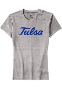 Summit Sportswear Tulsa Golden Hurricane Womens Grey Alt Logo Short Sleeve T-Shirt