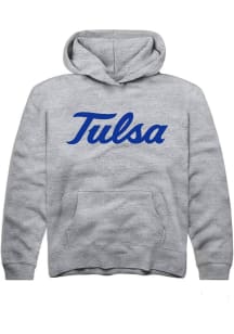 Summit Sportswear Tulsa Golden Hurricane Youth Grey Alt Logo Long Sleeve Hoodie