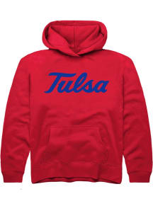 Summit Sportswear Tulsa Golden Hurricane Youth Red Alt Logo Long Sleeve Hoodie