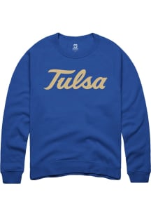 Summit Sportswear Tulsa Golden Hurricane Mens Blue Alt Logo Long Sleeve Crew Sweatshirt