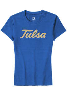 Summit Sportswear Tulsa Golden Hurricane Womens Blue Alt Logo Short Sleeve T-Shirt