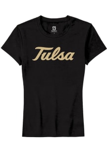Summit Sportswear Tulsa Golden Hurricane Womens Black Alt Logo Short Sleeve T-Shirt