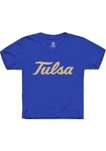 Summit Sportswear Tulsa Golden Hurricane Youth Blue Alt Logo Short Sleeve T-Shirt