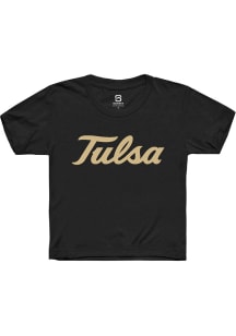 Summit Sportswear Tulsa Golden Hurricane Youth Black Alt Logo Short Sleeve T-Shirt