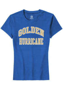 Summit Sportswear Tulsa Golden Hurricane Womens Blue Arch Stack Short Sleeve T-Shirt