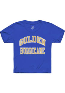 Summit Sportswear Tulsa Golden Hurricane Youth Blue Arch Stack Short Sleeve T-Shirt