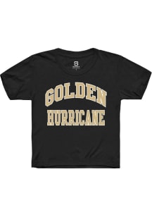 Summit Sportswear Tulsa Golden Hurricane Youth Black Arch Stack Short Sleeve T-Shirt
